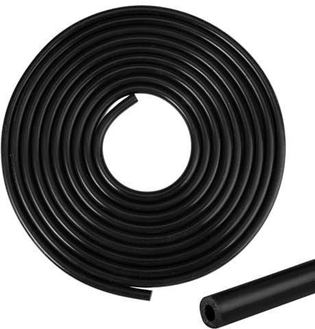 KineticKraft Tuyau D'essence 8 mm, 4 Mètres, Silicone Noir, 4 mm Intérieur, 8 mm Extérieur, 2 mm Épais, Durable, Résistant aux Températures, pour Moteurs, Voitures, Motos, Tracteurs et Petits Moteurs