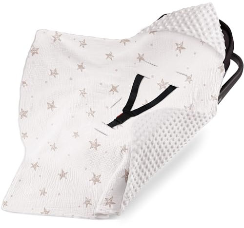 Bearmoss Einschlagdecke Babyschale Decke Kinderwagen Kinderwagen und Kindersitze universal Baby Babydecke für Buggy Autositz Ganzjahresdecke 90x90cm (Weißes Pentagramm)