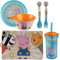 6PCs Peppa Pig Feeding Set for Children - Plate, Bowl, Placemat, Plastic Tumbler 460ML with Fork and Spoon, Children Dinnerware Set for Mealtimes 9+Months