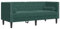 Generico Kangqiling Chesterfield Sofa mit Verstärkungen 2-Sitzer dunkelgrün aus Samt, grün, 372685