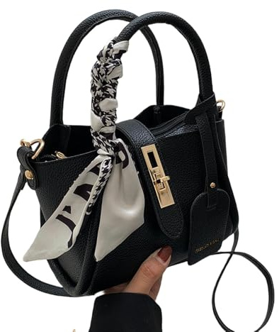 DEJIKOKU Umhängetasche Damen Hobo Tasche Handtasche Eimer Schulter Messenger Bag-schwarz