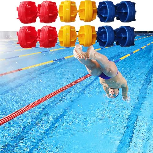 SEIFE Cuerda divisoria de carriles de Piscina Comercial con flotadores, línea de Seguridad para área de Agua preensamblada y Kit de Flotador, Cuerda de Seguridad para Piscina(Nylon Ro,7m/22.97ft)