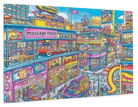 New York Puzzle 5000 Teile Erwachsene Puzzle Straße Muster Design mit Geschenkbox-Verpackung als Geschenk für Frauen, Anspruchsvolle Familienaktivität für Anfänger, Zimmer Deko 105 x 156 cm -939y