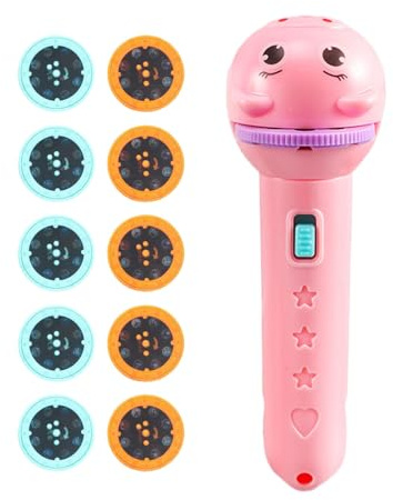 Wezalget Toddler Projector - 80 Patterns Torch Projector Kids - Cartoon Interactive Projection Torch with 10 Discs Portable for Educational Game Boy Girl Storytelling Bedtime