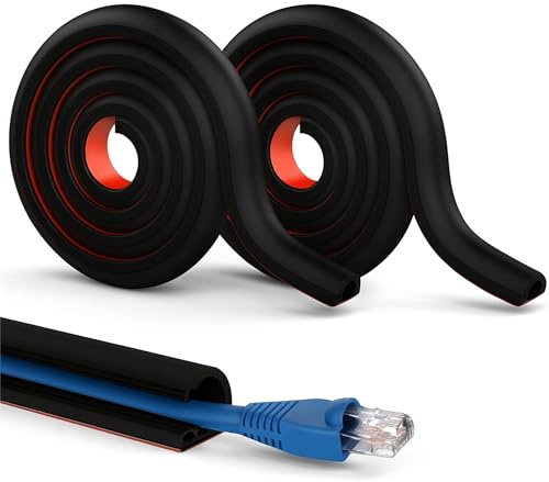 Kabelkanal Flexibel Schwarz Selbstklebend: 2 Rollen 3M PVC Mini Flexibler Kabelkanal Halbrund Wetterfest Kabelschacht Weiss zum Verstecken von Stromkabeln zu Hause Büro