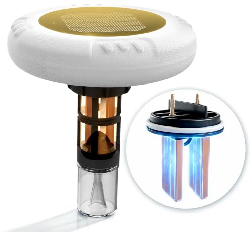 EverCrystal Unité d'entretien de piscine solaire flottante avec panneau scellé