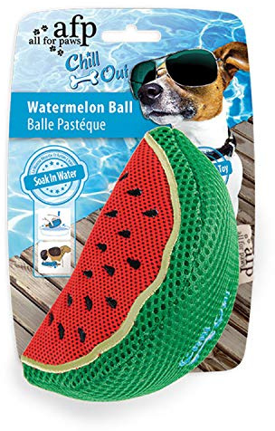 ALL FOR PAWS Chill Out Watermelon Slice Dog Toy | Soak in Cold Water, Ideal for Hot Summer Days, Made with Durable, Water Retaining Fabric, Interactive Plush Toy