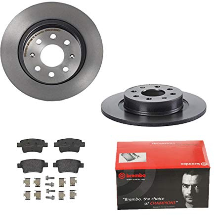 2 Bremsscheiben Voll 264 mm + Bremsbeläge Hinten von Brembo Voll (1420-55480) Bremsensatz Bremsanlage Bremsen-Kit,Bremsenset, Bremsscheiben, Bremsbeläge, Bremsen-Set, Beläge, Bremsbelag,