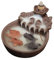 Brûleur d'encens en céramique avec cônes fait à la main en forme de mare avec poissons et lotus - Noir - 10,5 x 15 x 7 cm
