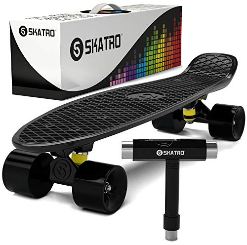 Skatro - Skateboard Mini Cruiser. Planche en Plastique De 55 cm Livrée Complète