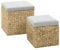 vidaXL 2X Sitzhocker Seegras Grau Hocker Ottoman Sitzwürfel Aufbewahrungsbox
