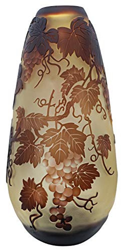 Vase Replika nach Galle Gallé Weinreben Glas Antik-Jugendstil-Stil Kopie c12
