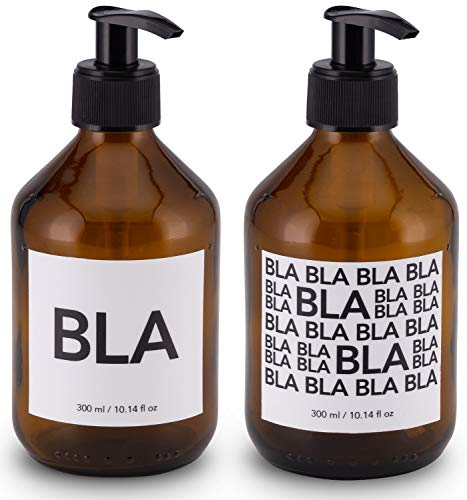 Lifestyle Lover 2er Pack Seifenspender aus Braunglas, Bernsteinfarben für Seife Spüli Shampoo Lotionen 300ml