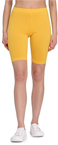 Bellivalini Kurze Leggings Damen aus Viskose Bequeme und atmungsaktiv Leggings Kurz für Sommer BLV50-149 (Gelb, S)