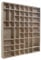 Large Wooden Wall Display Cabinet Trinket Display Shelf | 51 Compartments | 52 x 46 x 5 cm | Wall Hanging Unit Souvenir Organiser | Unpainted & Untreated Decorative Wood