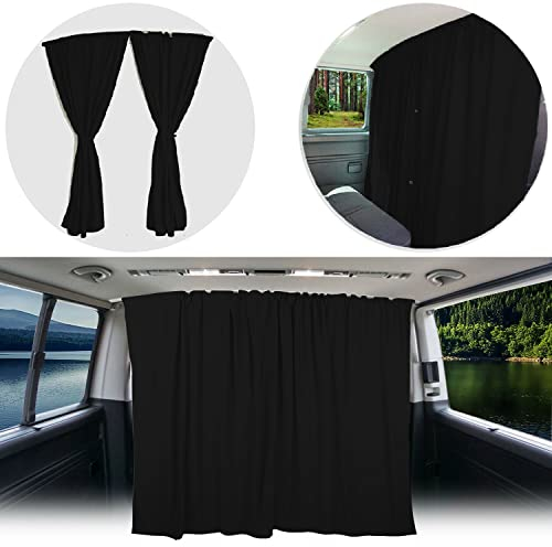 BREMER SITZBEZÜGE Abtrennung Fahrerhaus Sonnenschutz Führerhaus Gardinen Vorhang kompatibel mit Citroen Jumper ab 2006 Schwarz Camping Wohnmobil Zubehör