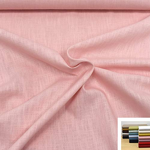 MAGAM-Stoffe Julia 100% Leinen Stoff uni Oeko-Tex Meterware 50cm (04. Altrosa)