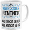 OM3® Knackiger Rentner Rente Tasse mit Spruch Abschiedsgeschenk Ruhestand| Keramik Becher | 11oz 325ml | Beidseitig Bedruckt | Weiss