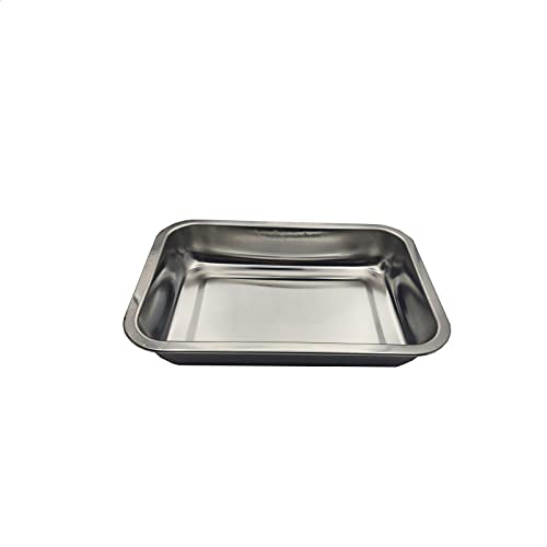 EUROXANTY Bandeja de horno | Bandeja de horno antiadherente | Bandeja de acero al carbono | Fácil limpieza | Asados de carnes y pescados o lasañas y repostería | (27 x 20 Plateado)