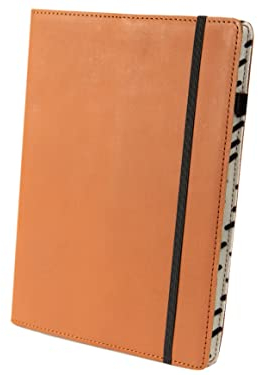 skaard a5 Notizbuch aus Leder, Nachfüllbar, Blanko mit Rotbraun/Schwarzweiß-Design