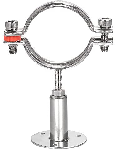 sourcing map Wall Mount Ceiling Mount Pipe Support, 304 Stainless Steel Adjustable Pipe Bracket Clamp for 70-76mm Pipe