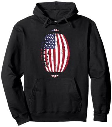 USA Flag Football Pullover Hoodie