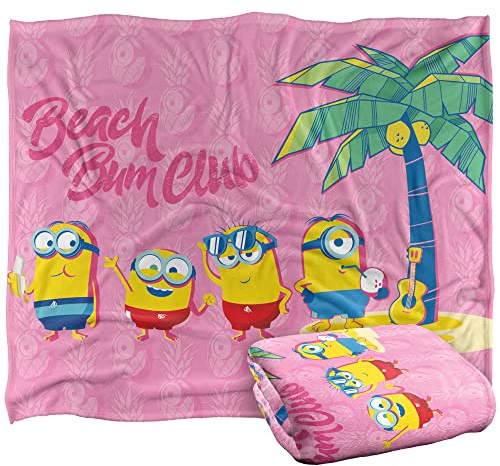 Minions Beach Bum Club Silky Touch Kuscheldecke, superweich, 152 x 127 cm