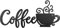 Metal Coffee Cup Wall Art - Black Coffee Bar Letter Sign for Farmhouse Kitchen