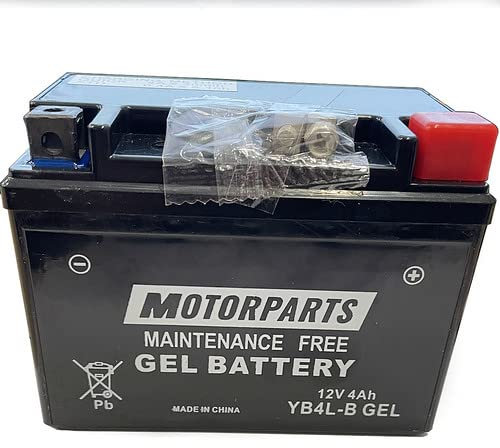 BATTERIA MOTORPARTS-MINARELLI COMPLETA A GEL SPECIFICA MOTO SCOOTER YB4L-B GEL 12V 4 AH COMPATIBILE CON PIAGGIO VESPA LX 2T 50 2T 09 > 13