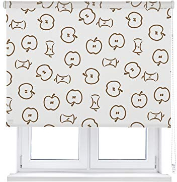 VIEWTEX Seitenzugrollo Jazz Gemustert Weiss und Braun 180 x 250 cm - 5 Jahre Garantie