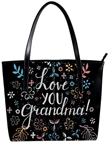 TBOUOBT Handtaschen für Damen Mode Tragetaschen Umhängetasche Satchel Taschen,Hab dich lieb Oma