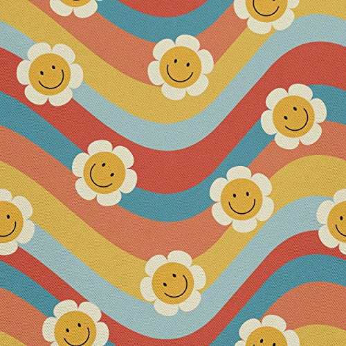 HEKO PANELS Oxford Wasserdichte Meterware Canvas-Stoff Polyester Zum Nähen Dekostoffe Wasserabweisend Blickdicht Blumen Bunt 1 Meter 155 x 100 cm