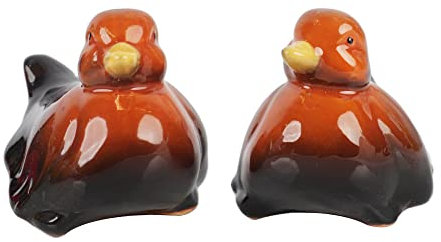 Ceramic Bird Salt and Pepper Shaker Collectors Kitchen Decor - Brown Duck