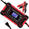12V6A Chargeur Batterie Voitures,Automatique,Chargeurs de Batterie avec ÉCran LCD,Intelligent Mainteneur de Chargeur Batterie Voiture,Automatique Fonction de RéParation