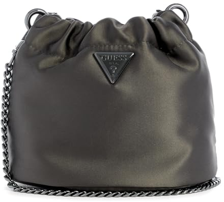 GUESS Schultertasche Umhängetasche Velina Mini Pouch Pewter dunkelgrün