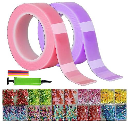 Shienfir Nanotape-Blasen-Set, doppelseitiges Klebeband, magischer Kunststoff-Blasenballon, Klebeband, elastische Blase, DIY-Bastelset, doppelseitiges Klebeband, Kunststoff-Blasenballon für Partygesc