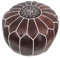 ALMADIH marokkanische Leder Sitzkissen braun Vintage - Gefüllt geliefert - 100% Handarbeit orientalische Bodenkissen Sitzsack Sitzpouf Fußhocker Lederkissen Pouf robust Echtleder (Ottoman Wood)