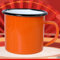 ZYBSLCSY Retro Enamel Mug Set of 2 4 6, Enamel Cups 350ml/12oz, Enamel Drinking Tin Mugs Cups, Fine Enamel Coffee Tea Mug (Orange,2 pieces)