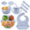 Bwaliffury Vajilla Bebe Silicona, 9 Piezas Vajilla para Bebés con Platos y Cuencos, Vajilla Infantil Antideslizante Con Ventosa, Set Silicona Platos Bebe Libre de BPA, para Bebés y Niños
