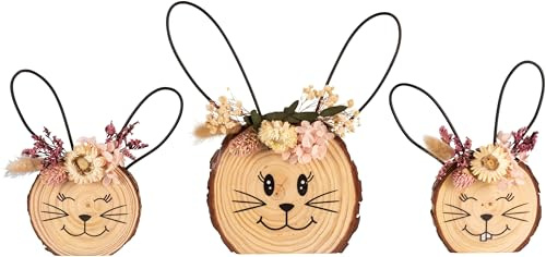 Weltbild Holzdeko Hasenkopf, 3er-Set
