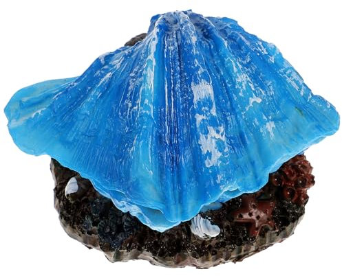 BESPORTBLE Aquarium Muschel Dekoration, Künstliche Statue Sauerstoffpumpe Kleine Harz Muschel für Aquarium Fisch Tank Landschaftsbau Dekoration, 11x7cm