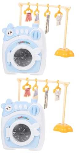 BESTonZON 2 Ensembles Mini Machine à Laver décoration de Maison de poupée Jouet Casse-tête Jouets Patin à roulettes Jouet pour Enfants Machine à Laver pédagogique déguisement Rouleau décorer