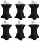 LYAFS 6er-Set Stretch Stehtisch Husse für Bistrotisch Ø 70-75 cm Elegante,Verstärkung im Fußbereich,Stretch-Husse Schwarz Hussen für Stehtische und Bistrotische（70×110cm,Schwarz