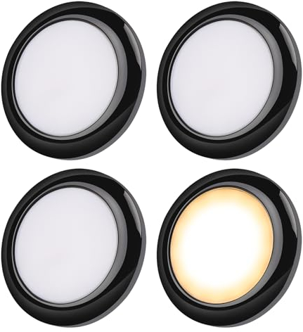 acegoo 12V LED Lampen Wohnmobil Deckenleuchte CRI92 für Boot Camper Yacht Wohnwagen Unterbauleuchte, PC-Material Dimmbar Aufbauleuchte 4Pcs (Schwarz,3000K)