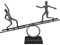 Casablanca Deko große Figur Skulptur Balance - Dekofigur aus Aluminium Farbe: Anthrazit Silber - Dekoration Geschenk Geburtstag Höhe 35 cm