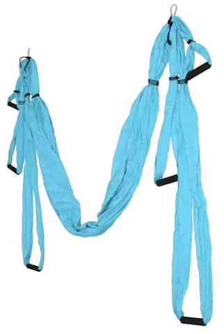 Aerial Yoga Swing Set, Swing Set for Home Outdoor, Polyester Cotton Adjustable Yoga Hammock, for Physical Exercise Improve Flexibility, With Carrying Bag (Lake Blue)