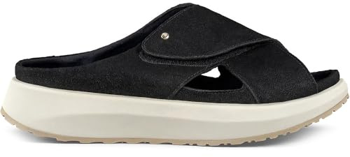 JOYA Alicante Black Pantolette, Veloursleder, Klettv., Senso-Sohle, Kategorie Emotion JY045A Schwarz