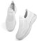 P&L ITALY COLLECTION Zapatillas Deportivas Sin Cordones Slip-On Mujer Comodas y Ligeras para Correr Trabajar Andar Pasear Casual Sneakers White39