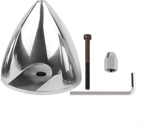 1 x Propeller mit Flügeln, Premium-Aluminium-Spinner für ferngesteuerte Modellflugzeuge, Silber, Aluminiumlegierung (76 mm)