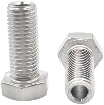 Hohlschraube M5/M6/M8/M10/M12/M14/M16/M20 Edelstahl Außensechskantschraube Maschinengewinde Durchgangslochschraube 2St, 2Stk, M12x50x6,2mm